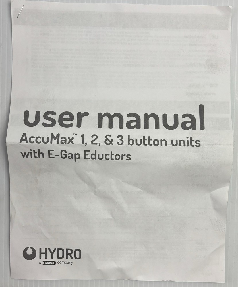 Hydro Systems 35501 AccuMax 3-Button Low Flow Dispenser With E-Gap Eductor