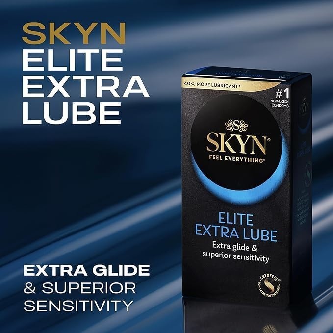 12 Count Elite Extra Lube Condoms - Feel the Difference with Extra Lubricant