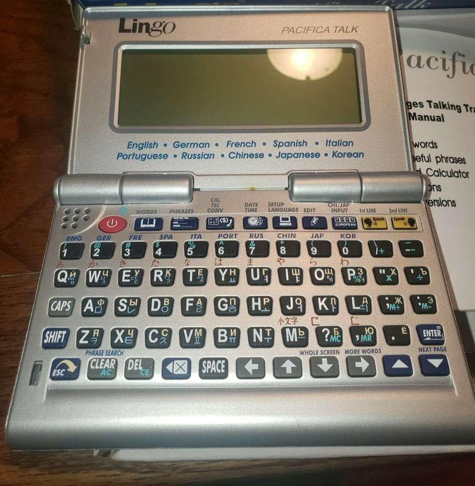 LINGO Pacifica Talk TR-2203 10 Language Talking Translator Complete Never Used