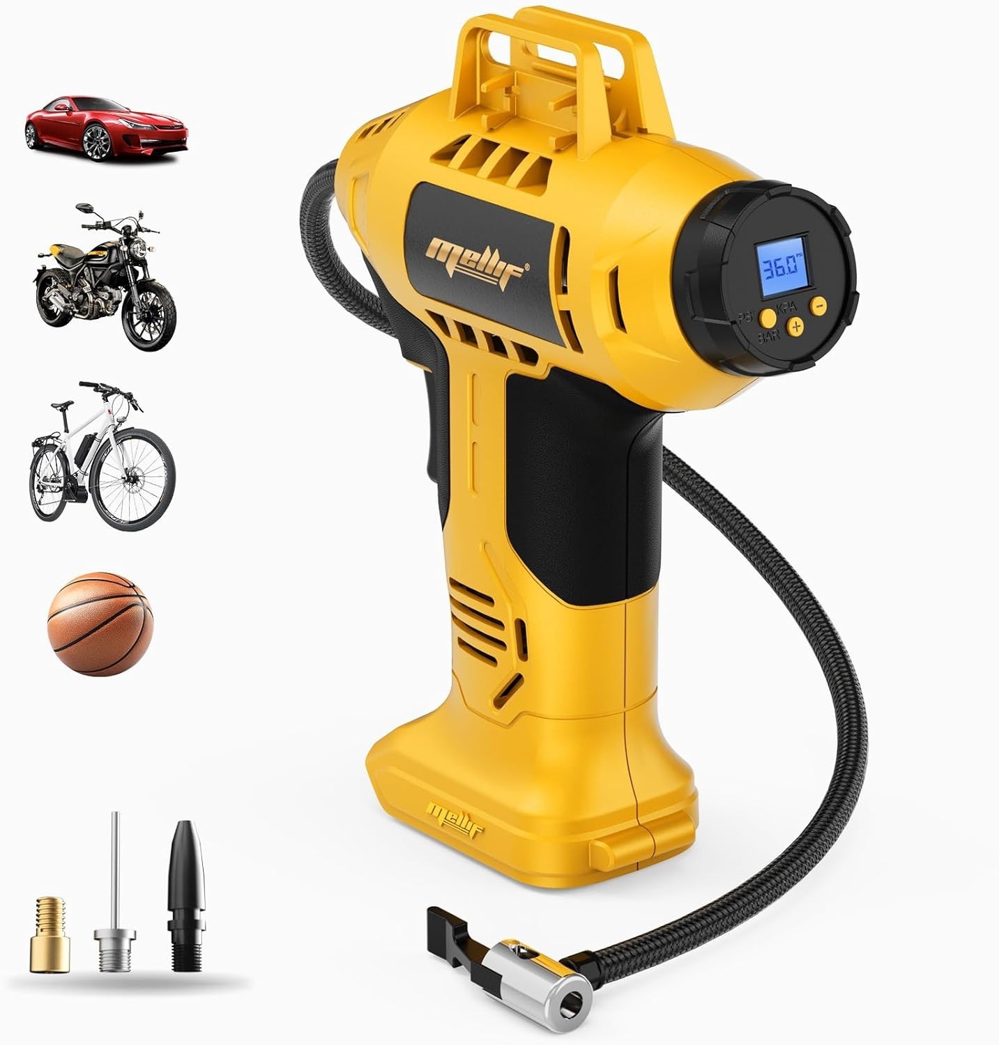 Cordless Tire Inflator Portable Air Compressor Tire Pump for Dewalt 20V Battery