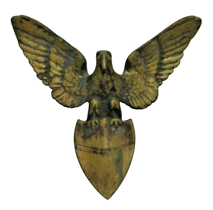 Spread Winged Eagle Shield Antique Brass Decorative Arts Hardware Element