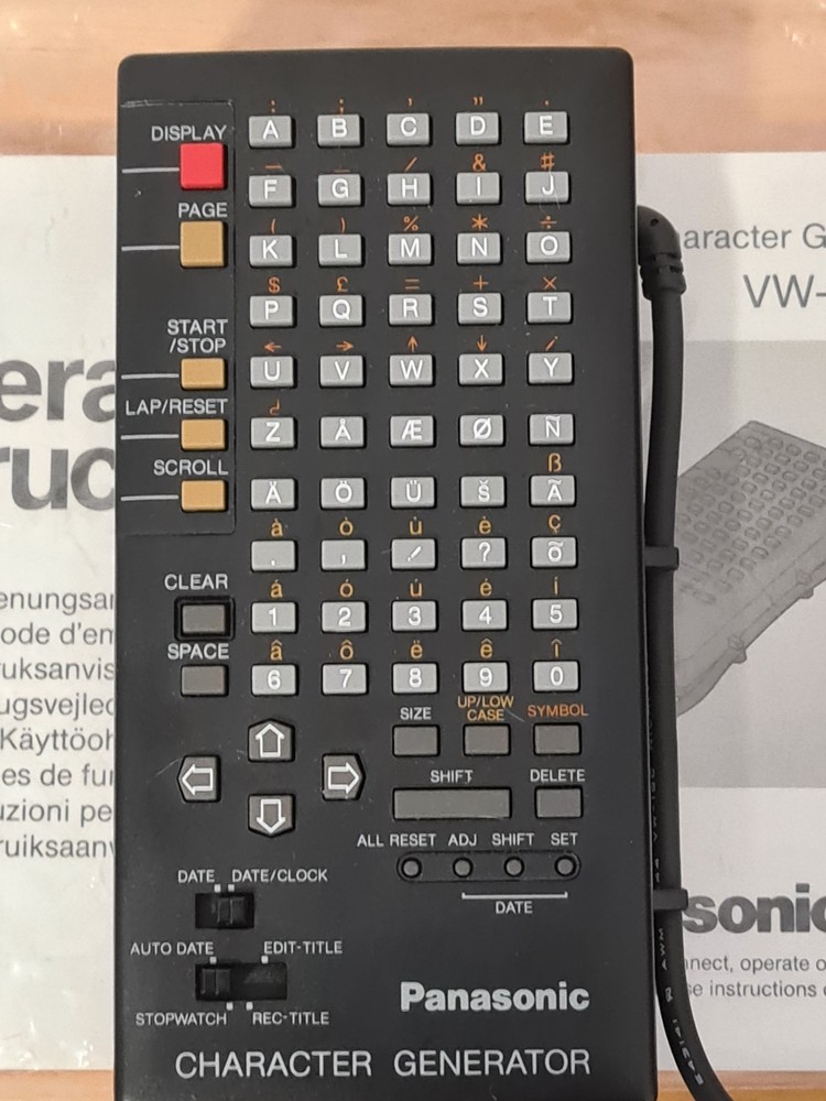 Panasonic Charactor Generator Model VW-CG2E. Includes Instruction Manual.