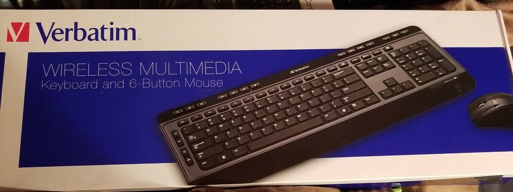 Verbatim Wireless Multimedia Keyboard and 6-Button Mouse Combo - Black - USB Typ