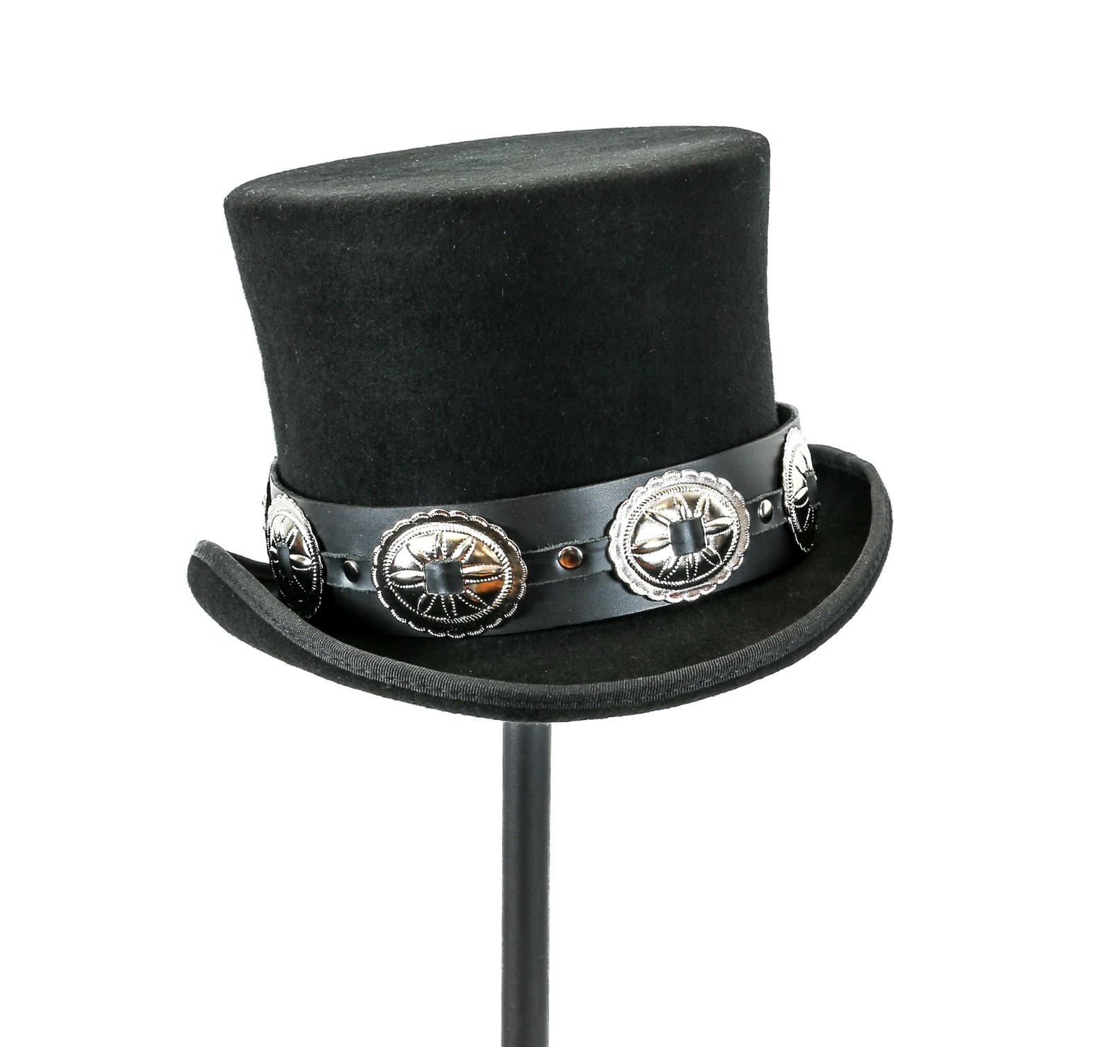Conch Wool Felt Top Hat Steampunk Topper Victorian Mad Hatter Slash Flat Top