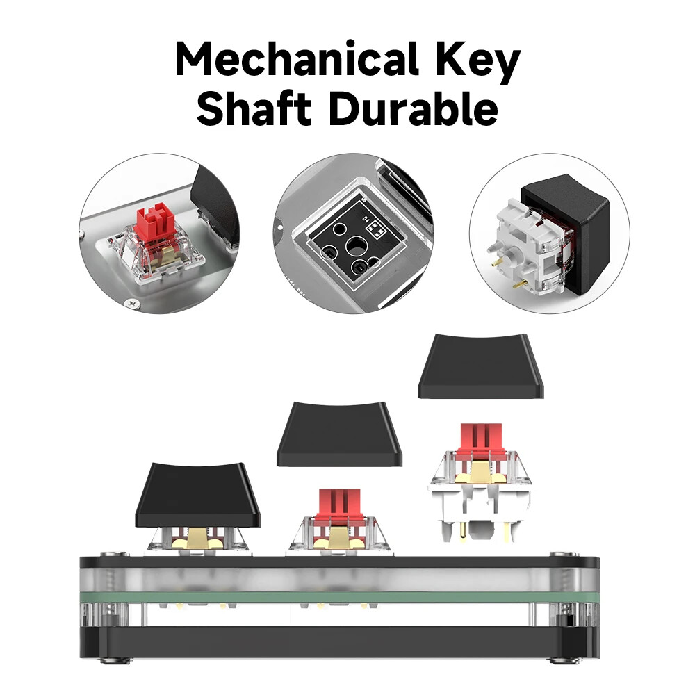 Macro Programming Keyboard 15 Button 3 Knobs Custom Game Keyboard With Bluetooth