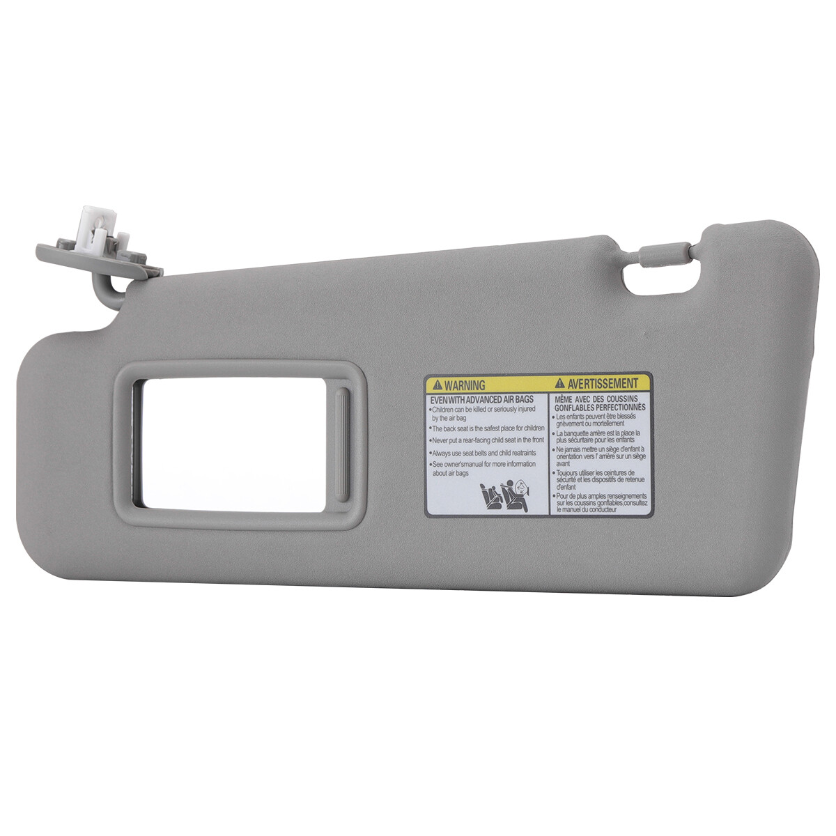 Gray Left Driver Side Sun Visor w/Mirror & Light For 2008-2013 Toyota Highlander