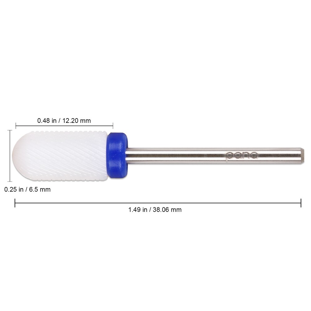 Professional Ceramic White Round Top Large Barrel Bit Nail Drill Medium Grit