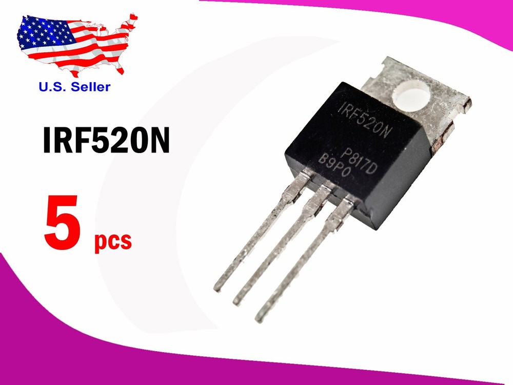 IRF520 (5 pcs) N-Ch. MOSFET 100V 9A