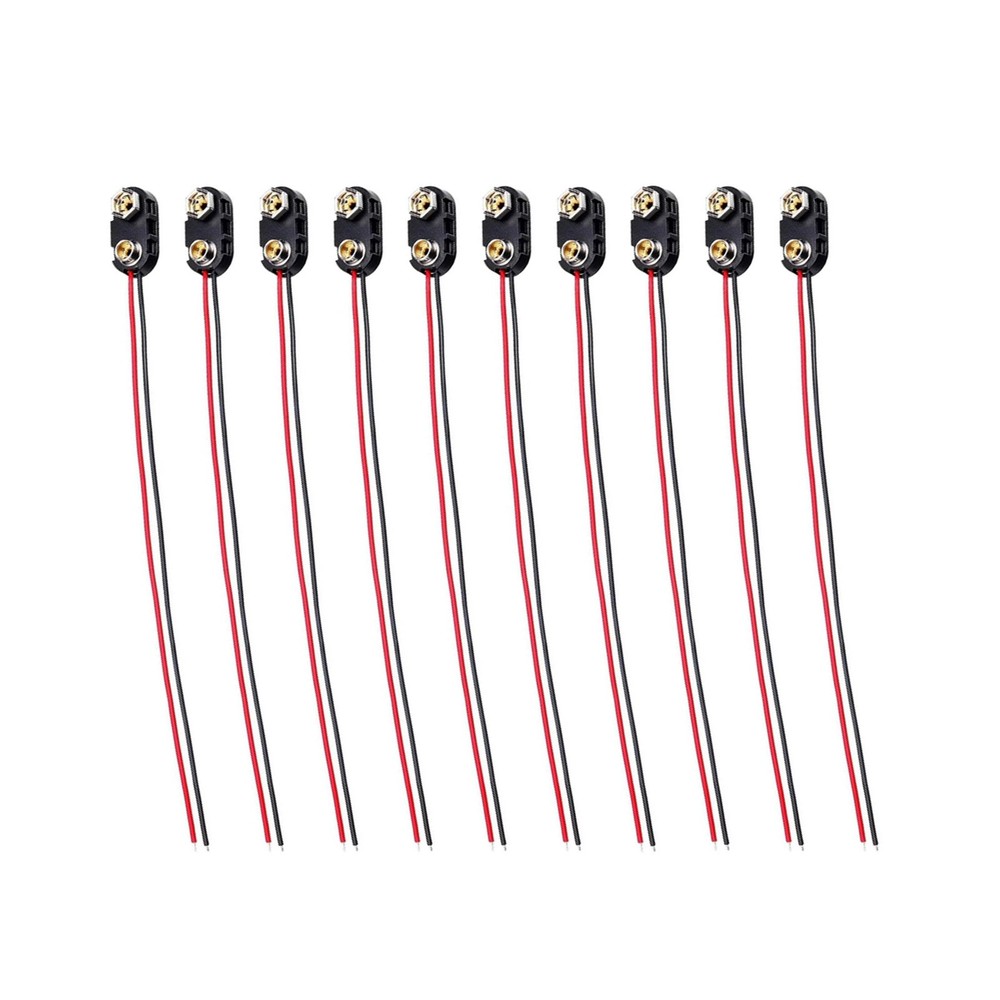 10PCS For LED Projects 9V Battery I-Type Clip Connector Hard Shell High Grade