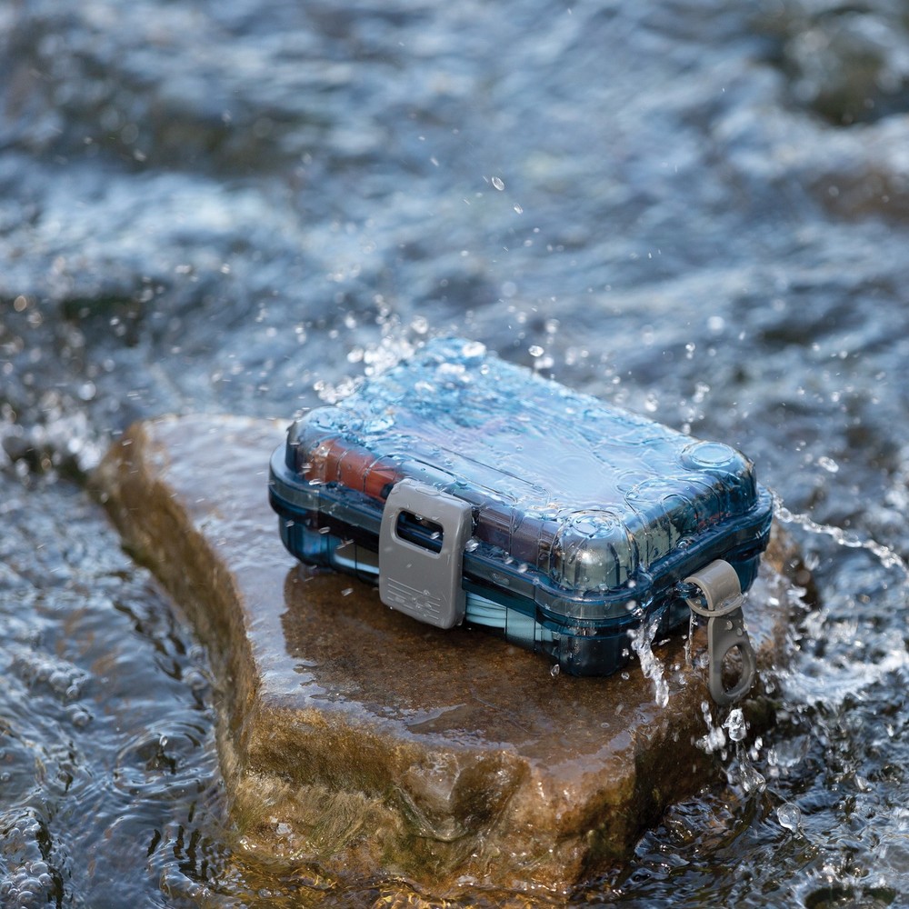 Small Waterproof Dry Box Blue Polycarbonate Dustproof Shockproof Storage Case