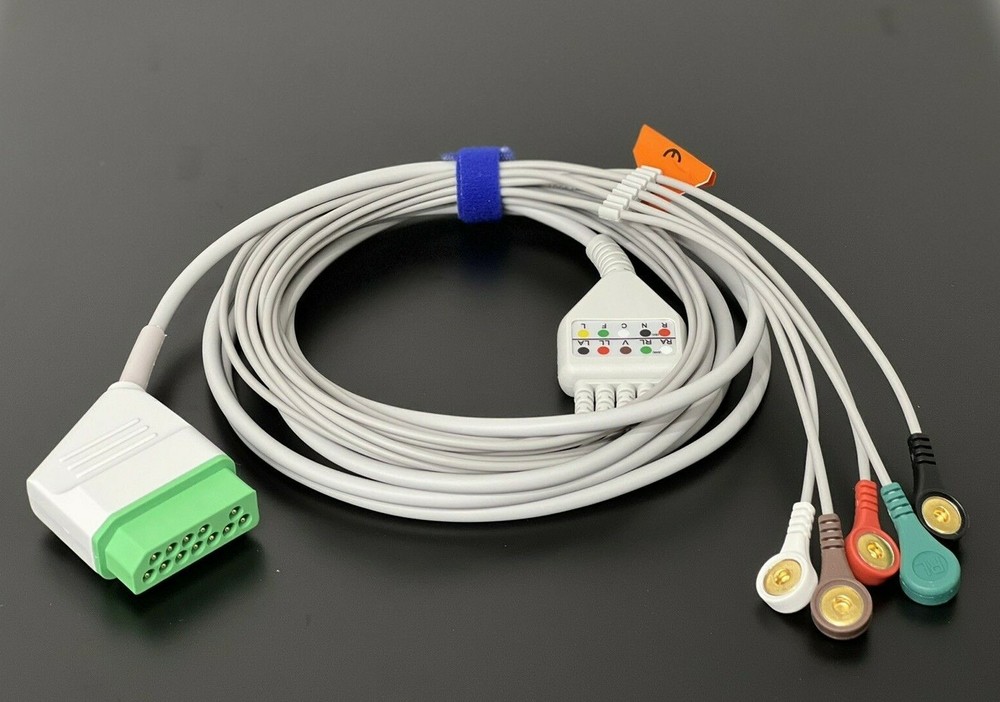 Nihon Kohden ECG Cable 5 Leads Snap Compatible - Same Day Shipping