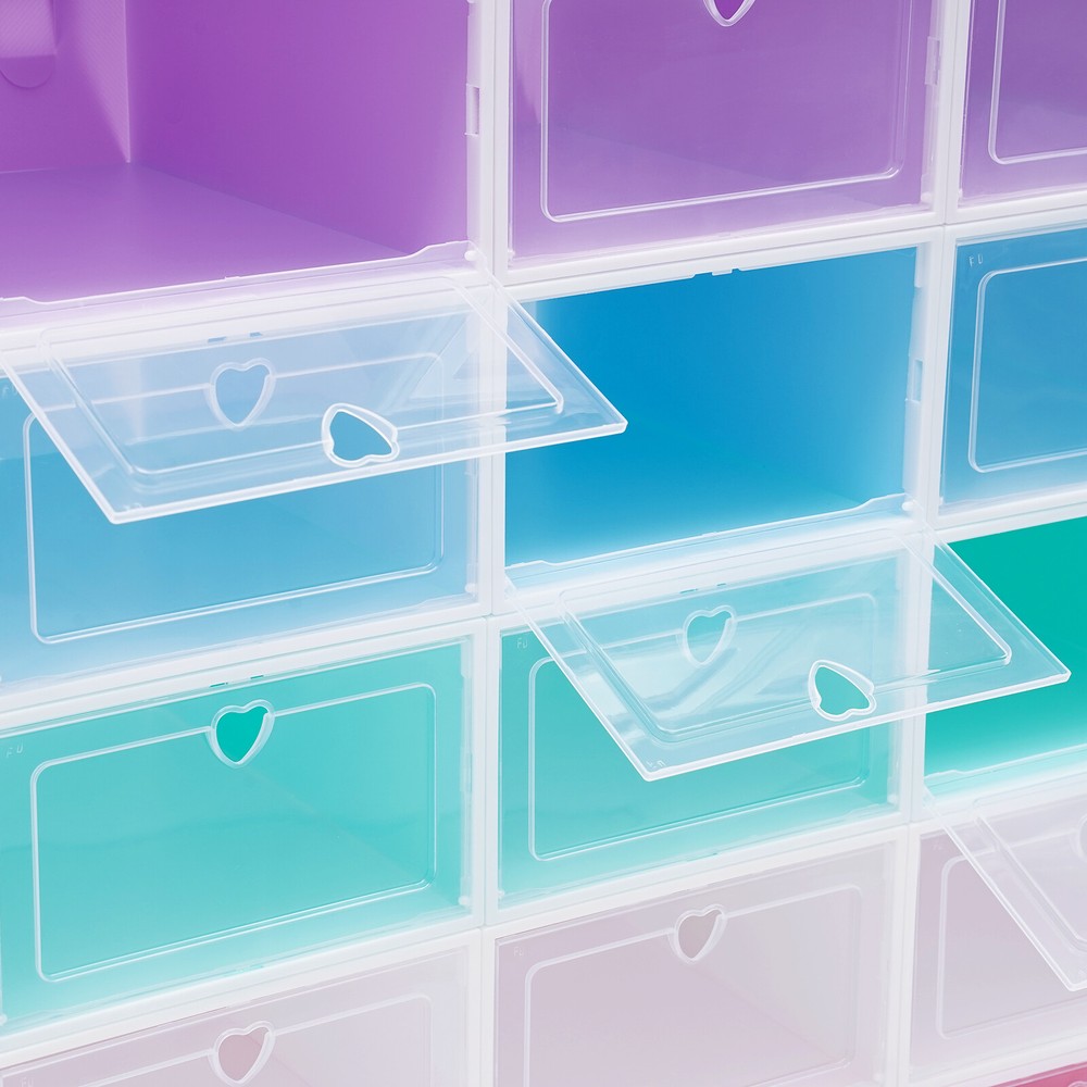 20 PCS Stackable Shoe Boxes, 33*23*14cm Shoe Storage Case, Shoe Organizer Boxes