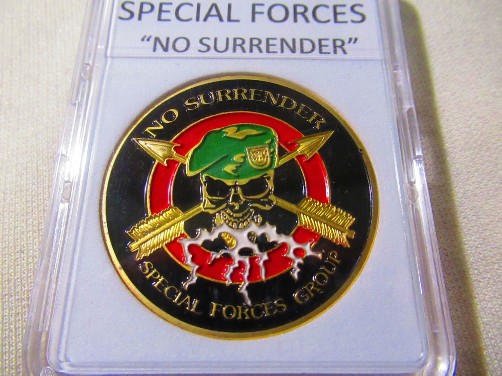 U S ARMY SPECIAL FORCES GROUP "NO SURRENDER" Challenge Coin