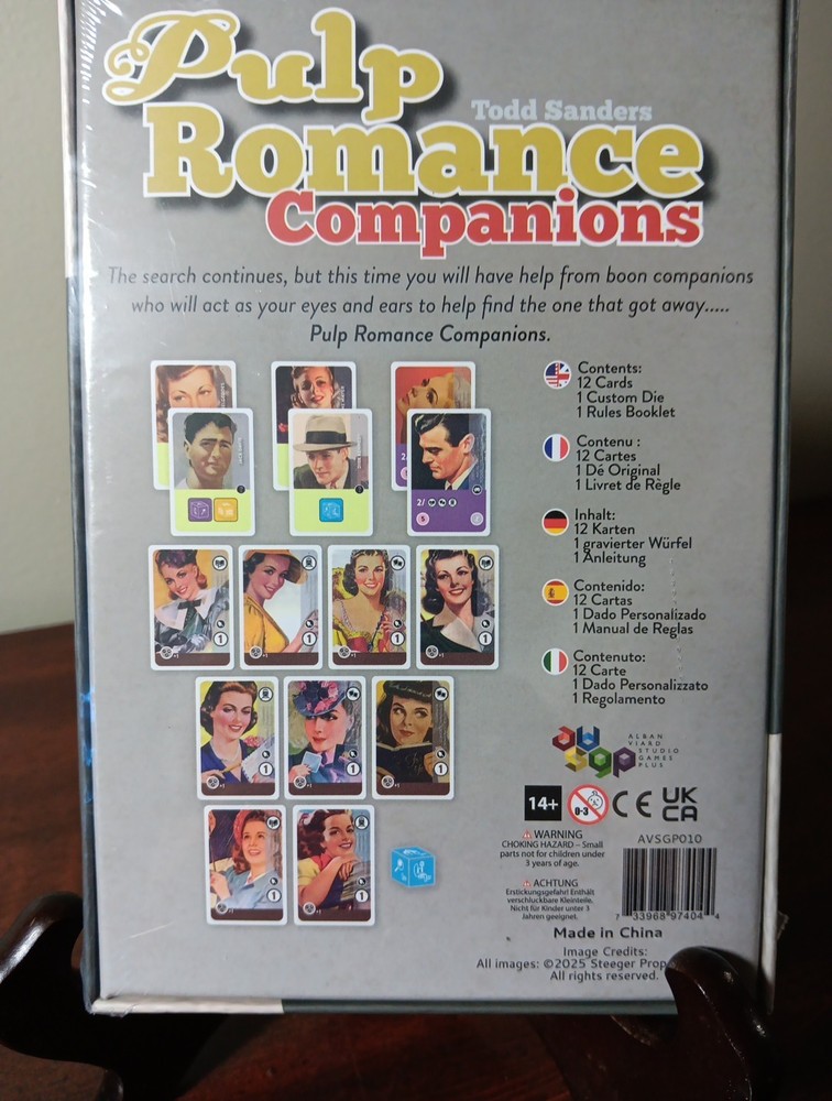 Pulp Romance Companions Card Game