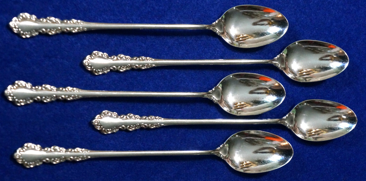 Oneida Shelley Heirloom Cube (5) Iced Tea Spoons