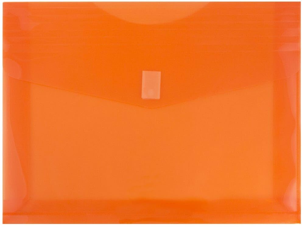 Plastic Expansion Envelopes with Hook & Loop 2" Expansion - 3 Pack Orange
