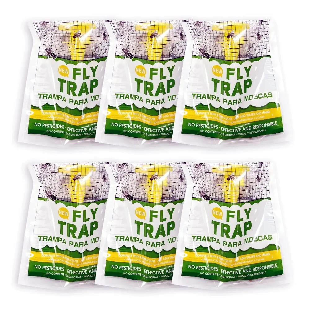10 Pack Outdoor Fly Traps, Disposable Non Toxic Hanging Catcher Killer Large Bag