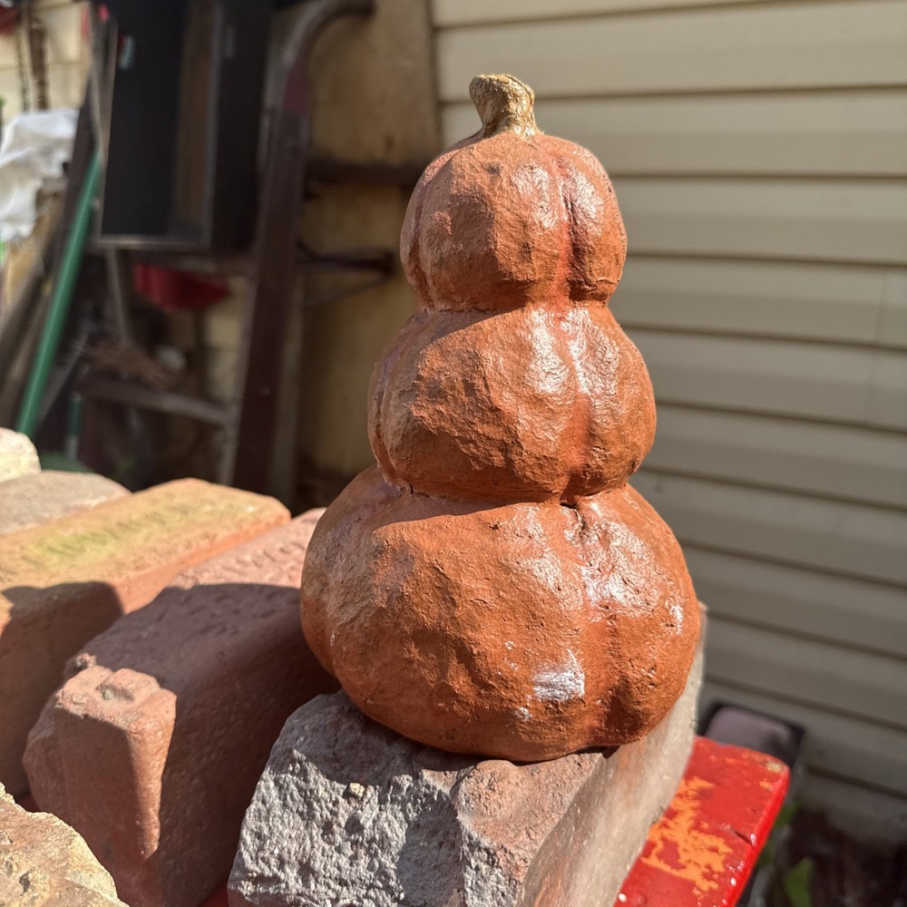 Jack O Lanterns Pumpkins Stack Handmade Resin 8.5” Paper Composite