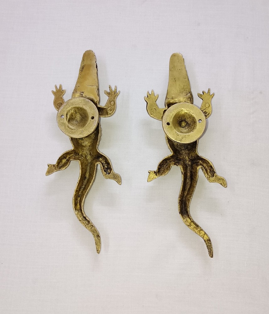 Crocodile Design Door Handle Set Brass Alligator Round Base Door Grab Pull CA595