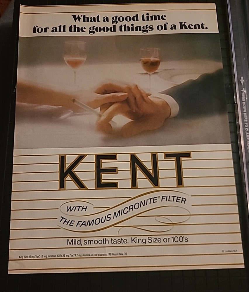 Kent Filter Cigarettes Print Ad Advertisement 1971 10x13