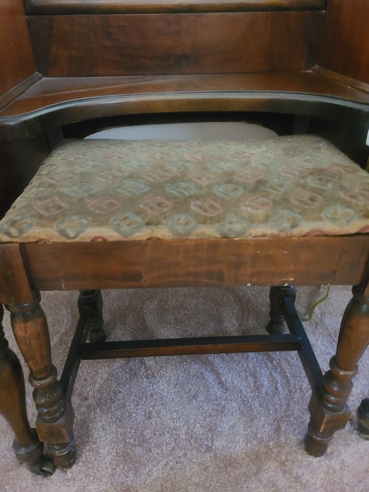 vintage mirror vanity with seat