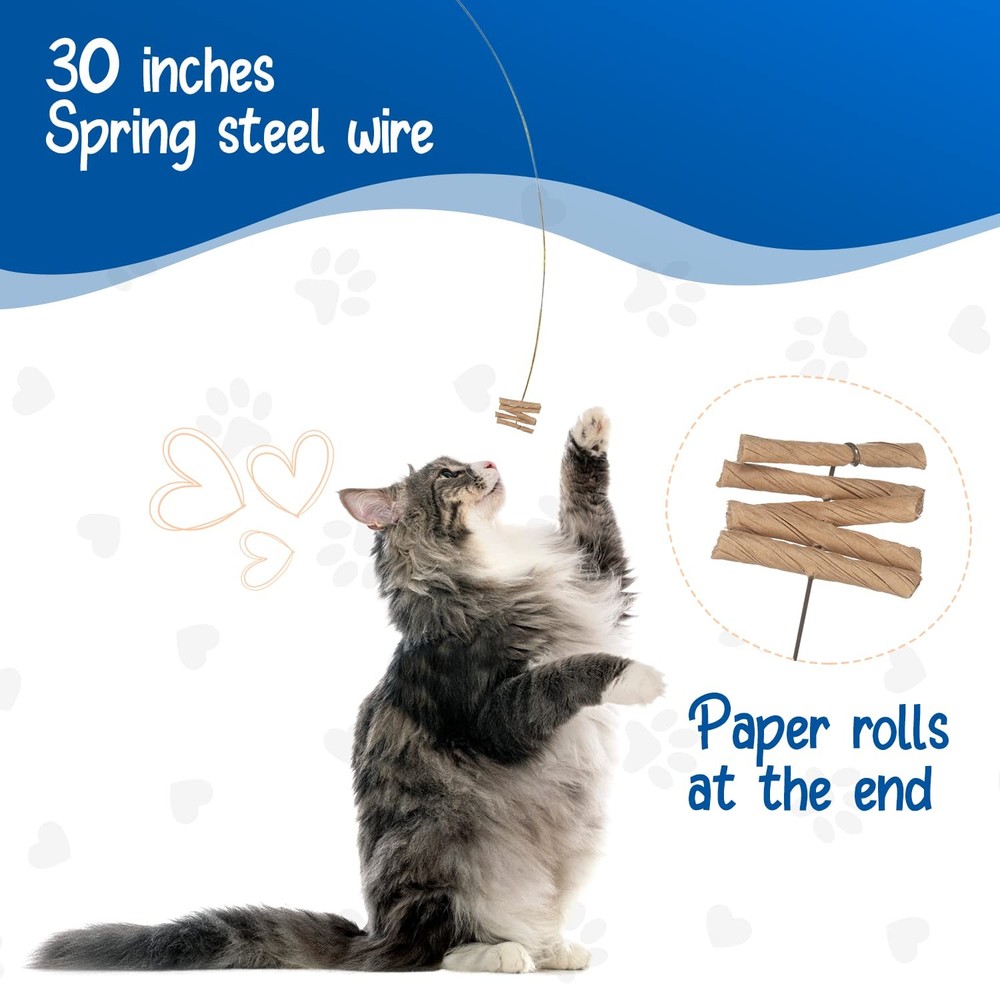 Interactive Cat Toy - Dancer Paper Roll Spring Steel 3 Pack