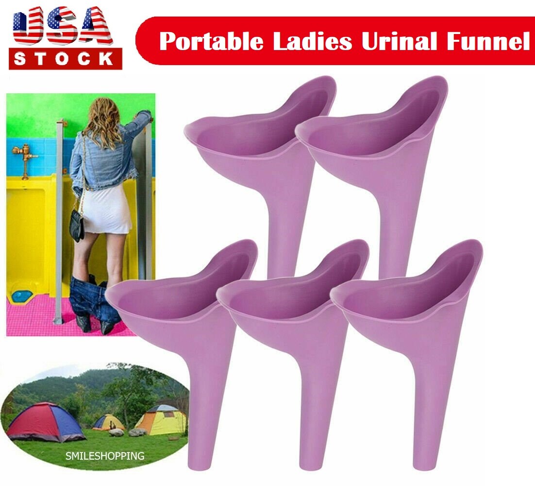 5Pcs Portable Female Ladies Urinal Funnel Camping Travel Toilet Stand Pee Device