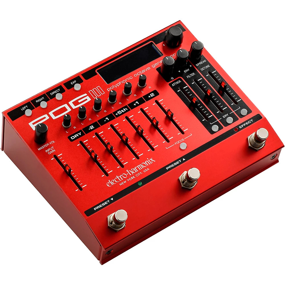 Electro-Harmonix POG3 Poly Octave Generator Effects Pedal Red