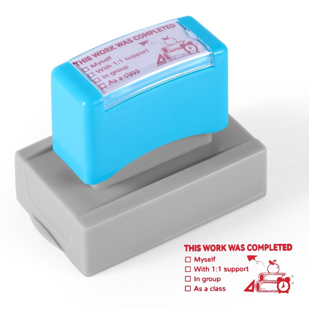 Teacher Stamps Work Completed Checkbox Grading Self-Inking Office 3 PCS