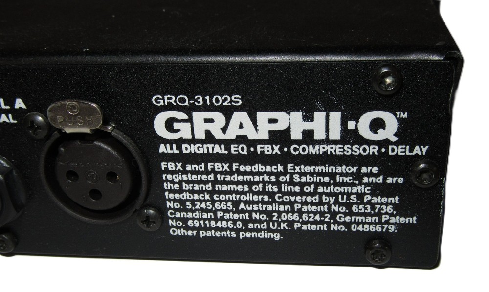 Sabine GRQ-3102S 2-Ch Adaptive Audio Graphi-Q Digital EQ FBX Compressor Delay