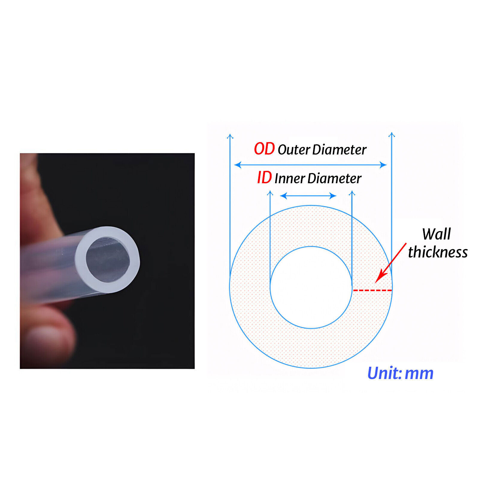 Clear Translucent Food Grade Silicone Vacuum Tube Beer Hose Pipe Soft Rubber