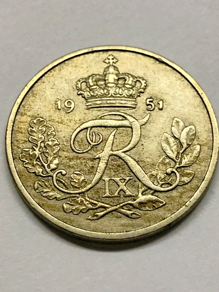 1951 Denmark 25 Ore XF++ #8087