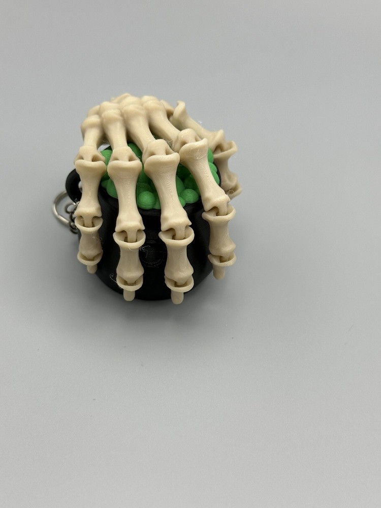 Flexi Skeleton Hand Keychain Charm Keyring Zipper