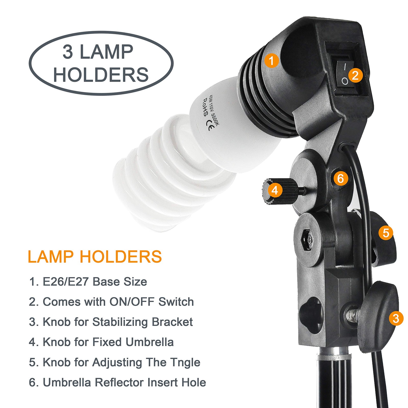 Umbrella Photography Lighting Kit, 200/700W Bulbs, Soft Light Continuous Phot...