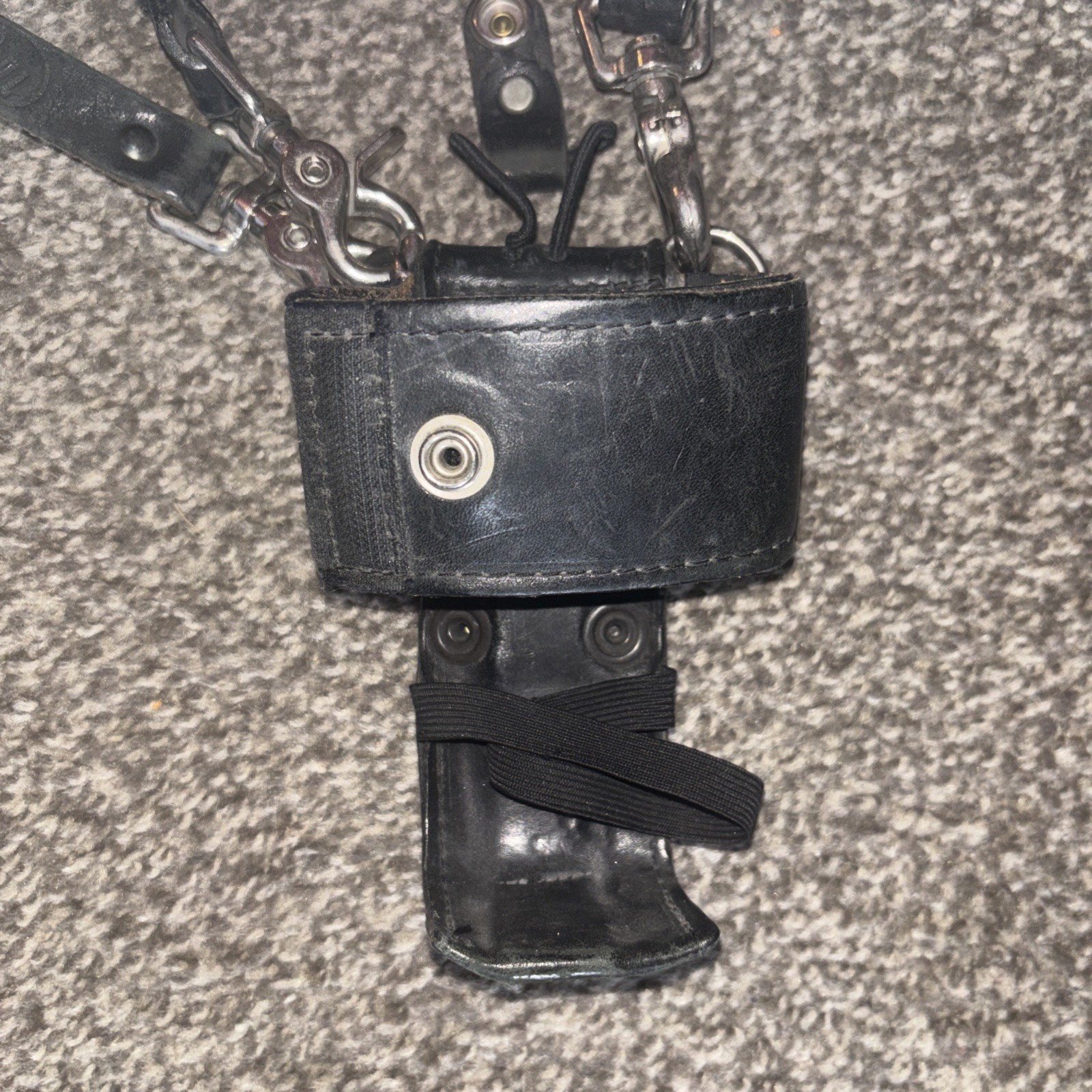 Firefighter Reflective Radio Strap and Holder Leather Bundle Set