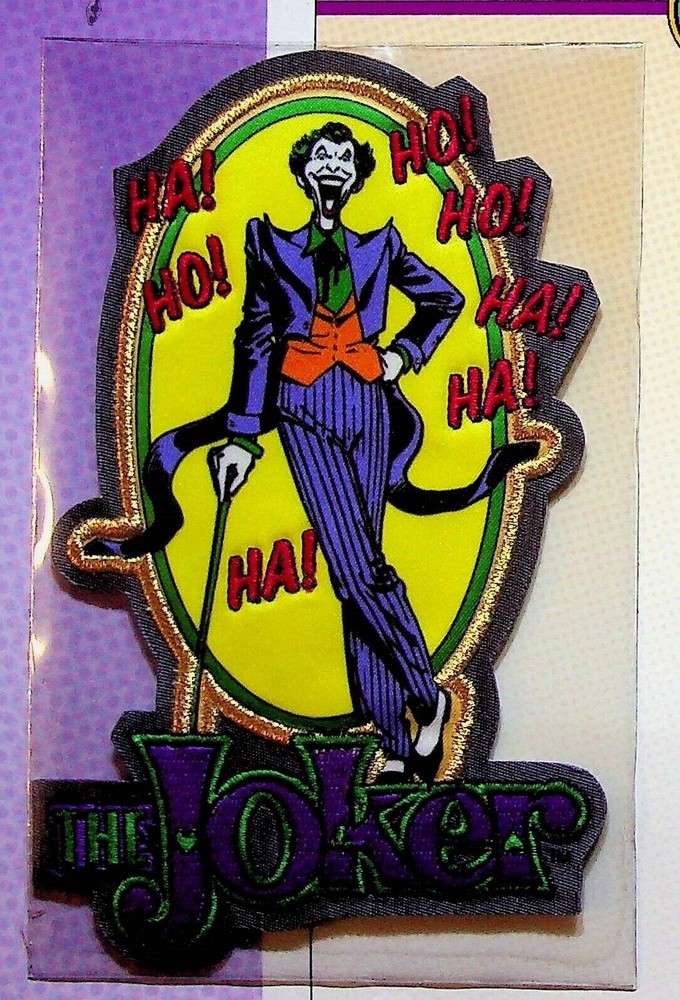 THE JOKER PATCH on INFO CARD ~ from Willabee & Ward ~ DC COMICS PATCH COLLECTION