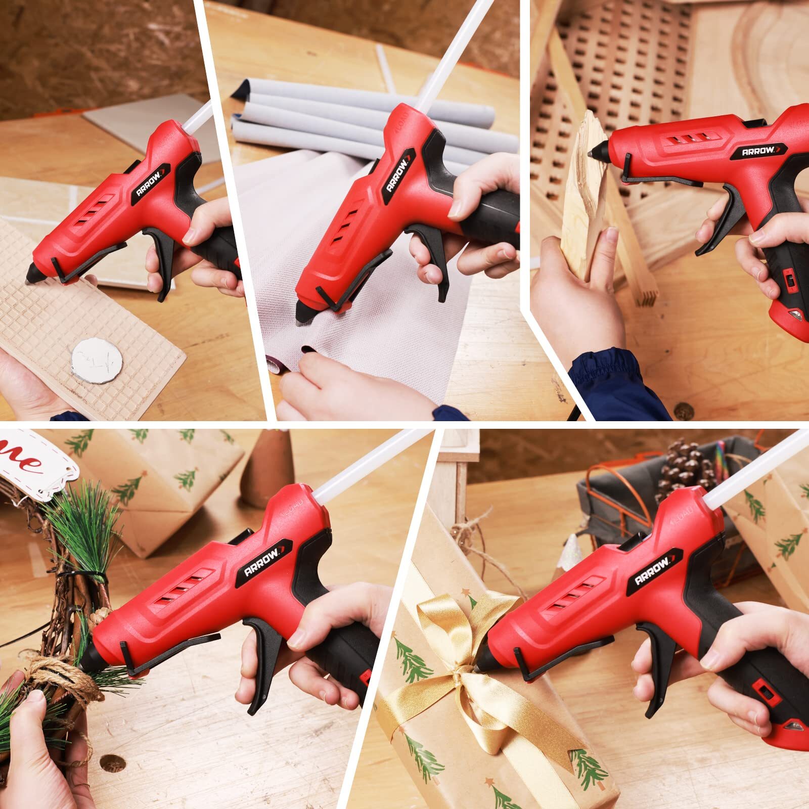 Arrow Heavy Duty Hot Glue Gun Kits High/Low Temp Glue Gun w/12PC Glue Gun Sticks