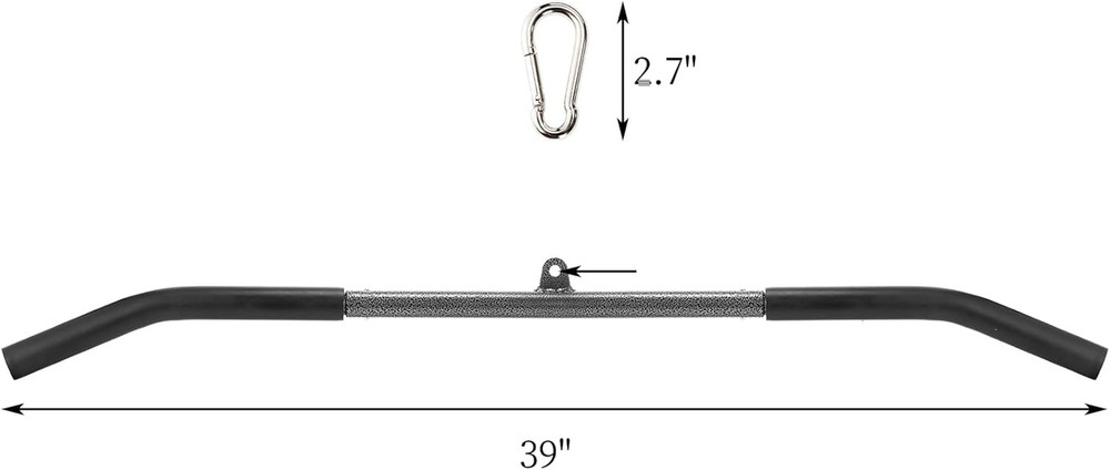 39 Inch LAT Pull Down Bar with Non Slip Handles Cable Machine Attachment