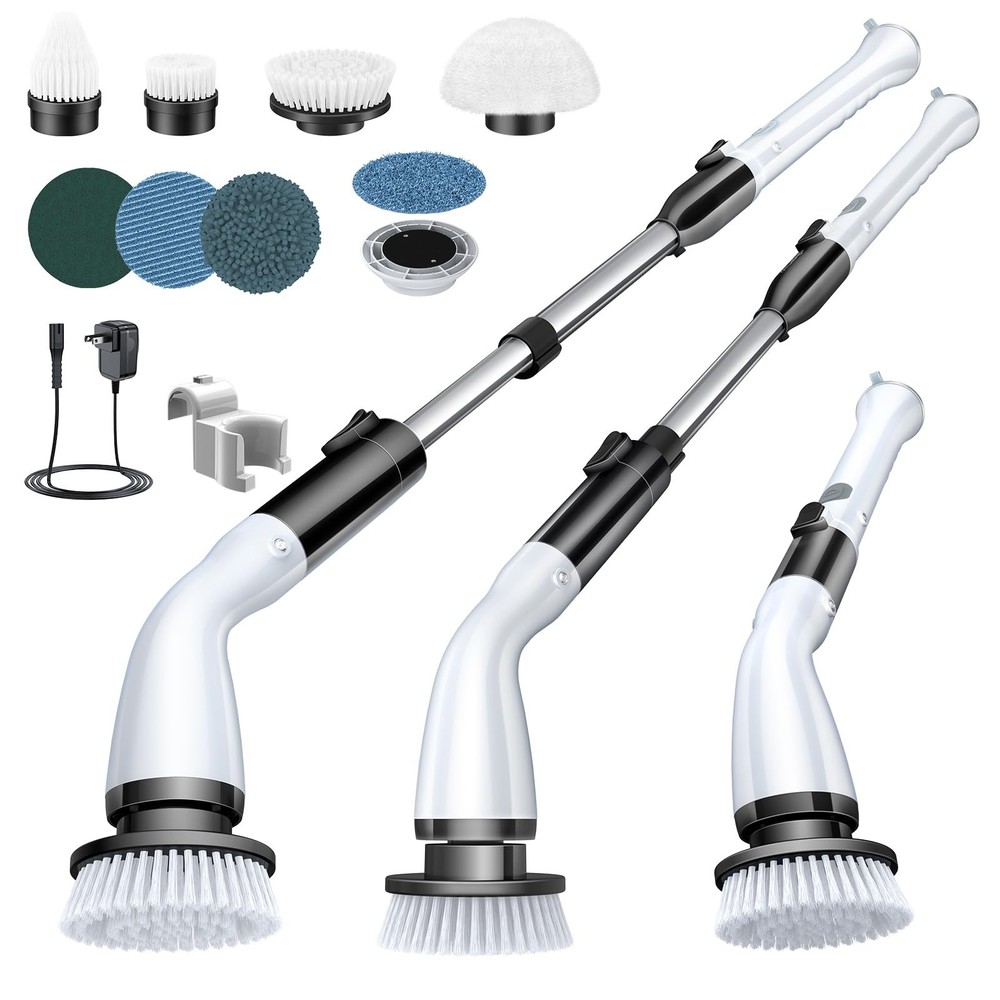 Electric Spin Scrubber, Cordless Cleaning Brush Scrubber with 7 Replaceable B...