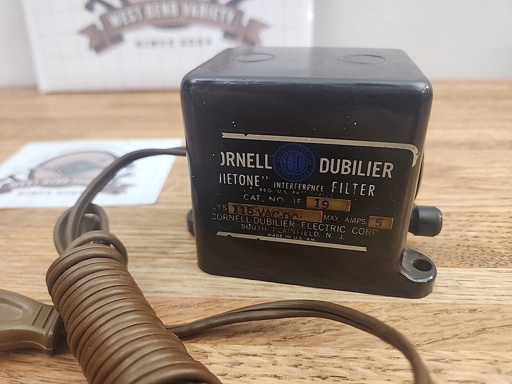 Cornell-Dubilier Quietone interference filter IF-19, for 115VAC VDC max 5A