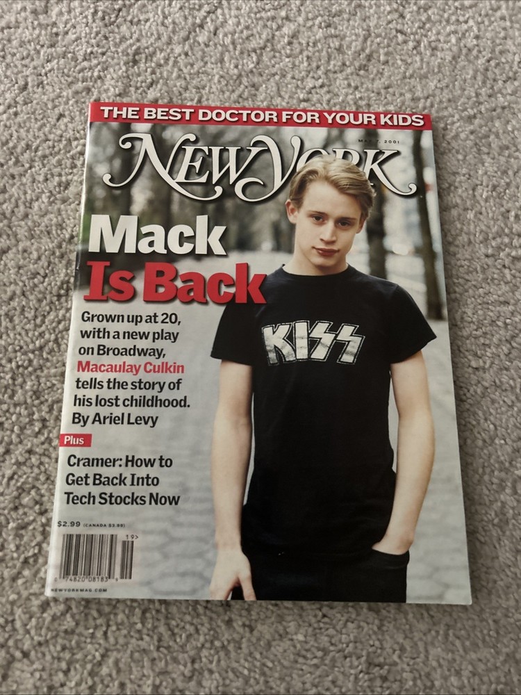 NEW YORK MAGAZINE MAY 2001 MACAULAY CULKIN COVER KISS SHIRT