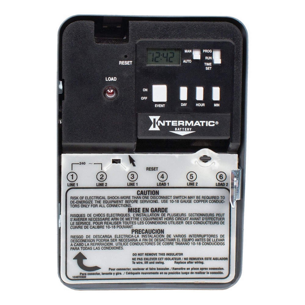 INTERMATIC EH40 Electronic Timer, Metal, DPST 4WZ08