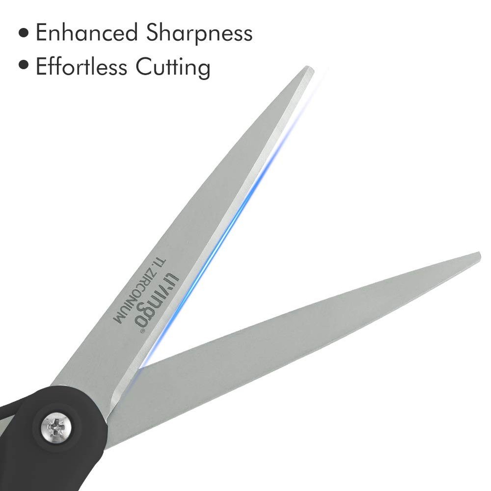 LIVINGO Scissors All Purpose, Student School Scissors, Sharp Titanium Coated ...