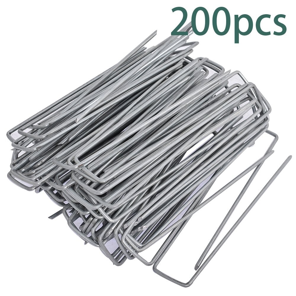 Galvanized Sod Staples 100/200/500/1000Pack Garden Stakes 6" Landscape Staples