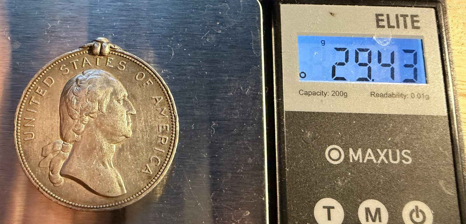 United States Washington 1897 Fifth Universal Postage Congress silver Medal.