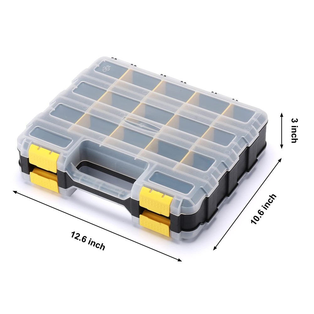 Double Side Tools Organizer, Customizable Removable Plastic Dividers, Hardwar...