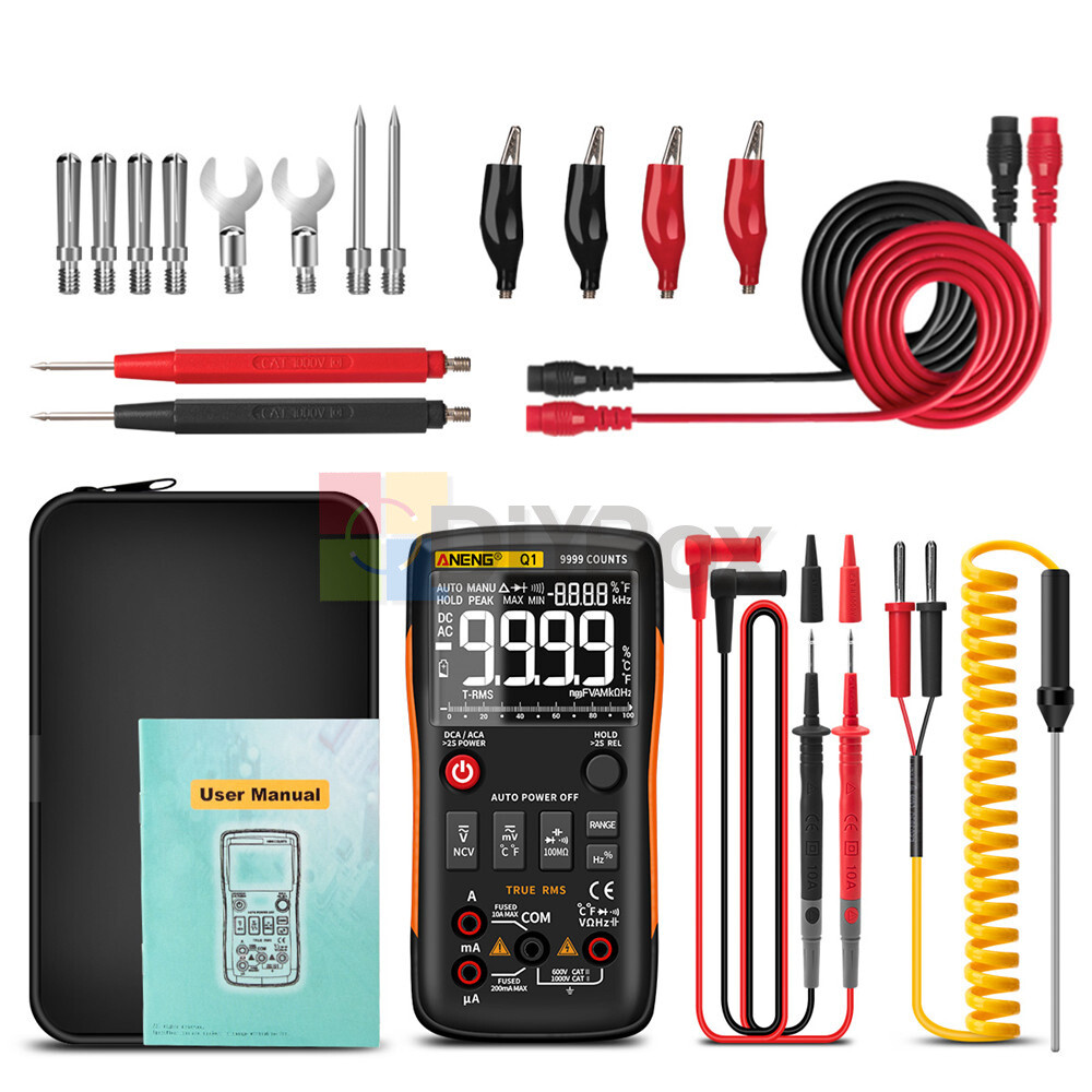 ANENG Q1 Backlight Digital Handheld Multimeter 9999 Counts Tester Auto-Ranging