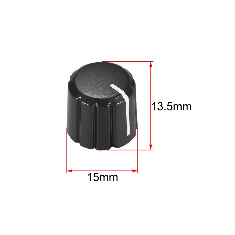 4mmx6mm Potentiometer Control Knobs Black for Electric Guitar, 5pcs
