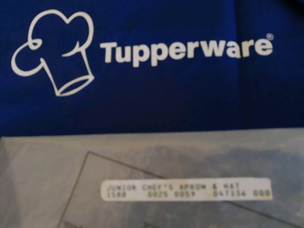 Tupperware My First Baking Jr - Junior Apron and Chef Hat Blue NEW