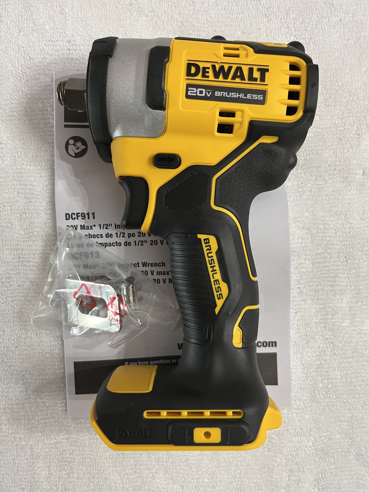 New Dewalt DCF911B 20V 20 Volt Max 1/2" Compact Brushless Impact Wrench
